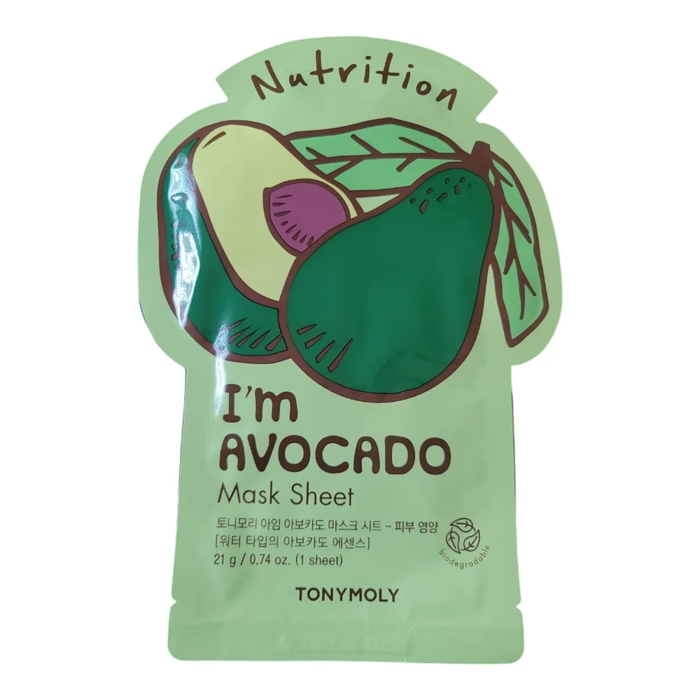 TonyMoly Biodegradable Facial Sheet Mask  I'm Seaweed, I'm Red Wine, I'm Avocado